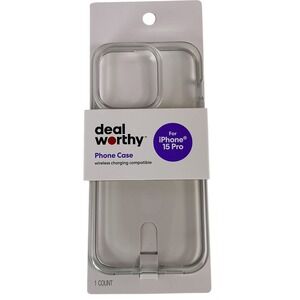 Deal Worthy Clear Phone Case for iPhone 15 Pro Wireless Charging Compatible NEW
